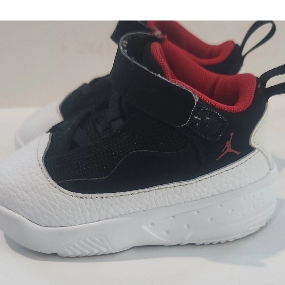 Jordan Kids Sneakers Black White with Red Details